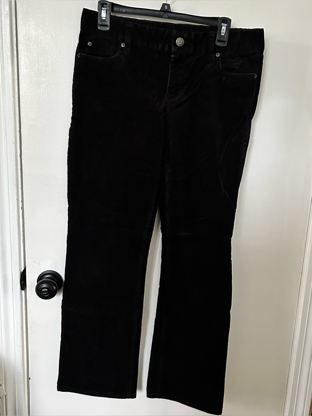 J. CREW Women's Black Corduroy Favorite Fit Pants Size 6S Short Classic Retro